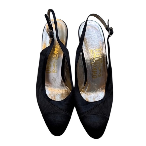 Salvatore Ferragamo Shoes - Salvatore Ferragamo | Vintage Sling Back Kitten Heels Pumps in Black Size 9 AA